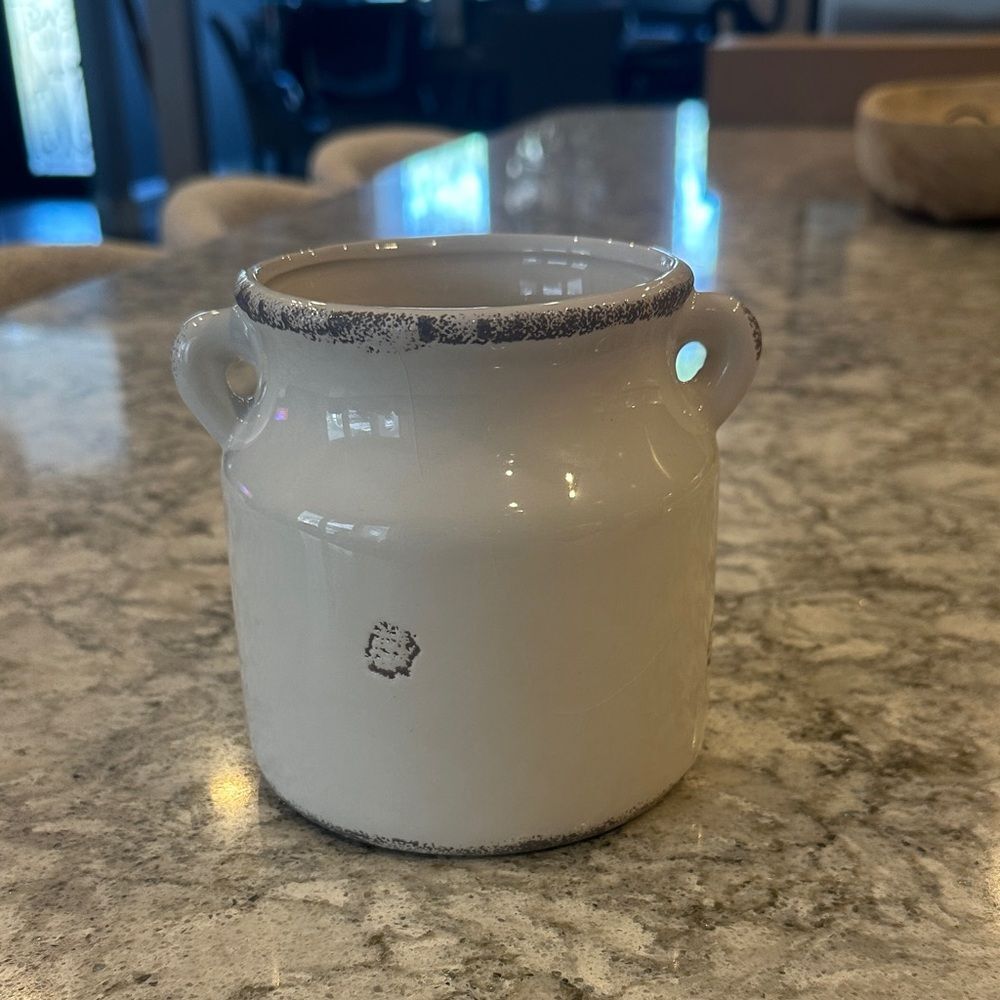 Farm Style WhiteβCeramic Vase with Handles